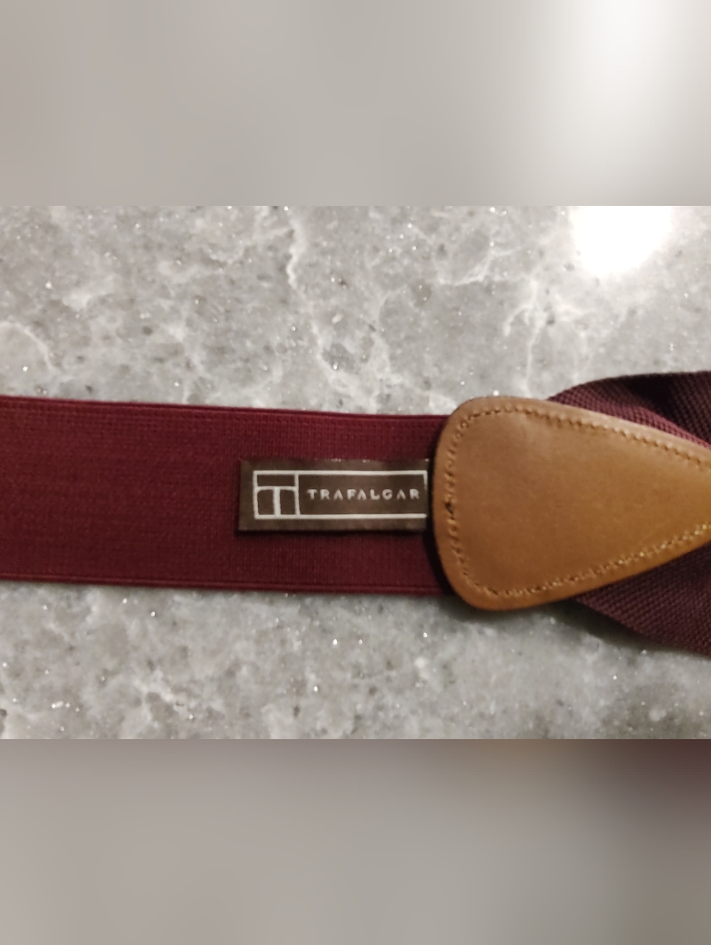 Men's Trafalgar Suspenders Cranberry Color gold accents like New reg$150